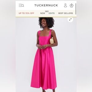 Tuckernuck Pink Pleated Midi Sundress
